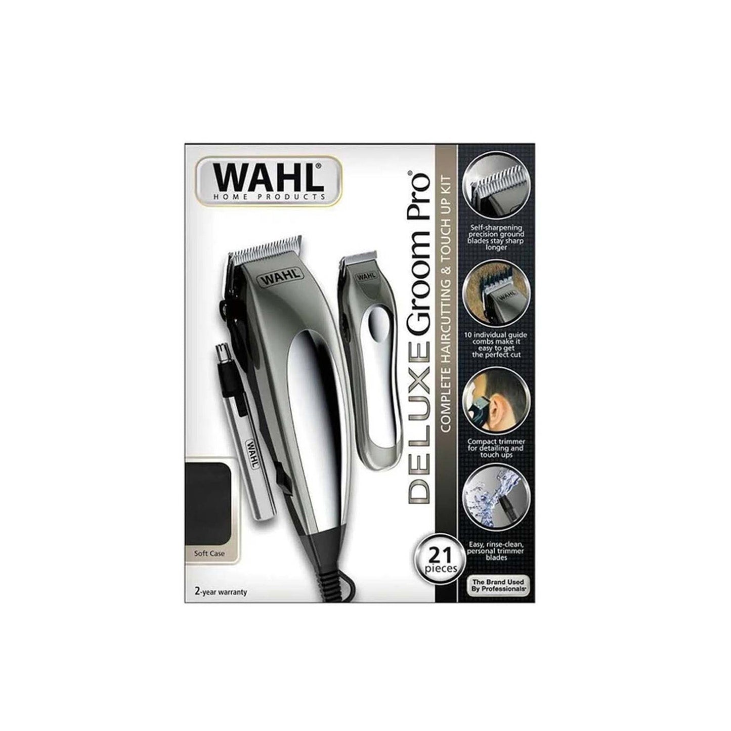 Combo Maquina + Patillera & Trimmer Wahl Deluxe 79305-3608