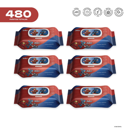 Pack x 6 Pañitos Húmedos Marvel Cosmos Avengers