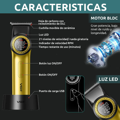 Combo Maquina Y Patillera VGR V001 Y V977 Colores Surtidos