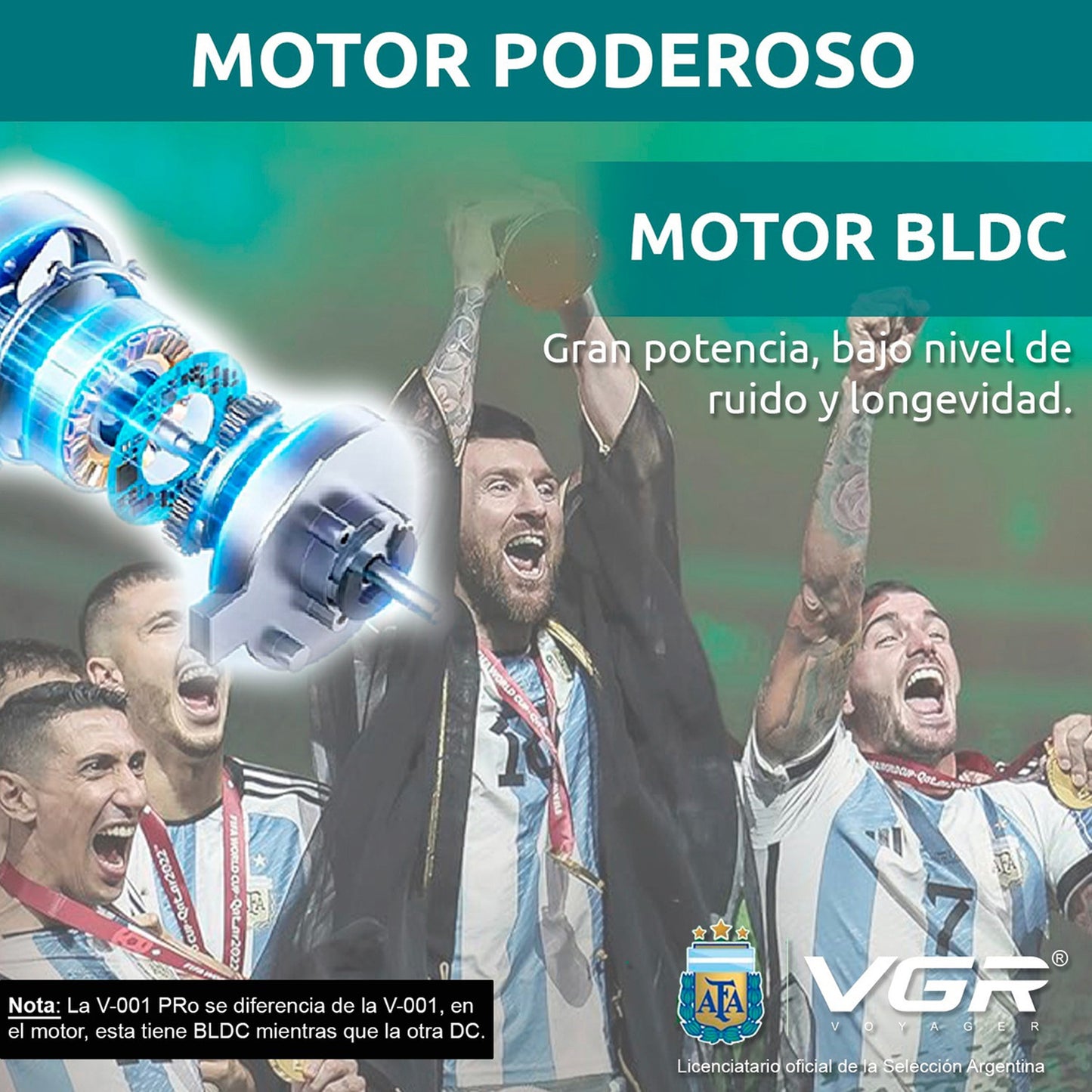 Combo Maquina Y Patillera VGR V001 Y V977 Colores Surtidos