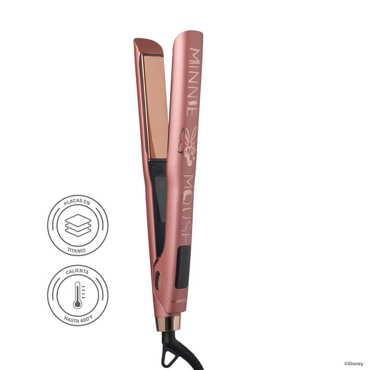 Plancha de Cabello Minnie Mouse Disney Cosmos Rosette – Alisado Rápido, Brillo y Control de Frizz